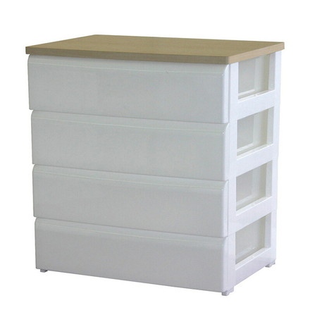 日本製 木天板 収納チェスト 4段 幅74cm 奥行40cm 高さ80.7cm リビングチェスト クローゼット収納