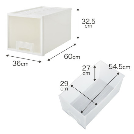 日本製 収納ケース 深型4個セット 奥行60cm 幅36cm 高さ32.5cm クローゼット収納 引き出し収納