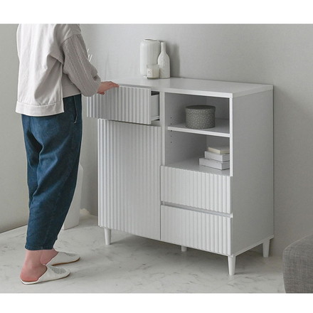 アランキャビネットALN90-90C WH ホワイト キャビネット 幅89cm サイドボード チェスト サイドチェスト