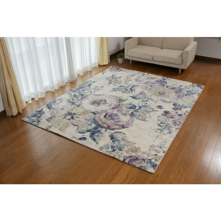 ウィルトンカーペット フロール 240x330cm アイボリー ベルギー製 ラグ ラグマット 絨毯