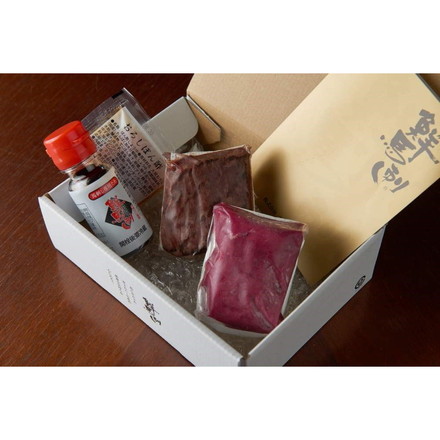 熊本 「千興ファーム」 国産馬刺し赤身&タタキセット 馬刺し赤身、馬刺しタタキ各80g×各1、タレ50ml×1、おろしポン酢20g×1