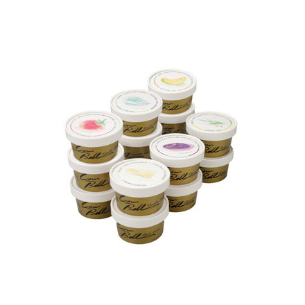 北海道十勝カウベルアイスクリーム 80ml×15個（バニラ×3、赤肉メロン×3、ストロベリー×3、クリームチーズ×2、抹茶×2、チョコレート×2）