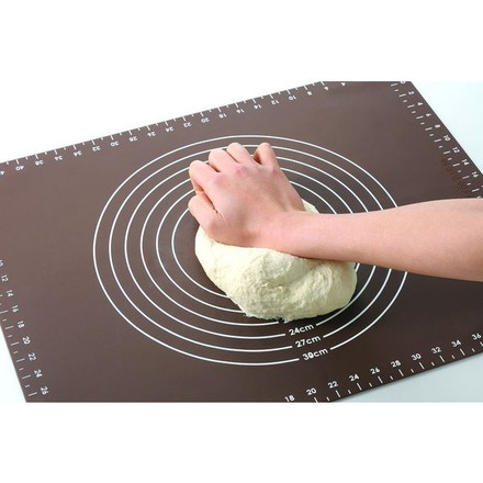 ヨシカワ シリコンマット SJ1455 ホームベーカリー倶楽部 50×40×0.1cm ブラウン たためて便利 パン作り こね台 パスタ 生地作り ピザ 麺 お菓子作り 製菓 シリコンシート
