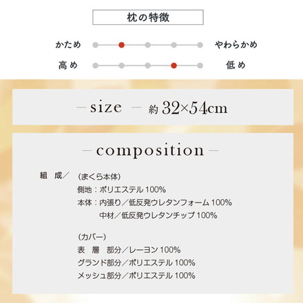 枕 整体師が勧める チップ枕 32×54cm 小さめ 低め 低反発ウレタンチップまくら 体圧分散 横寝 寝返り 癒し枕