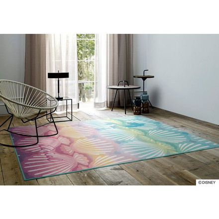 ディズニー ラグ 133×185cm アリエル シェルフィッシュ DISNEY 床暖房 ホットカーペット対応