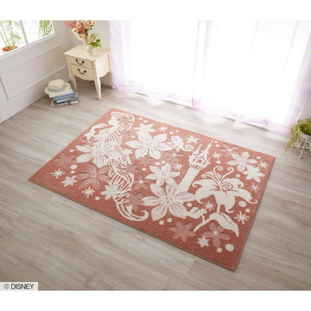 ディズニー ラグ 130×185cm DISNEY PRINCESS タングルド 防ダニ 床暖房 ホットカーペット対応