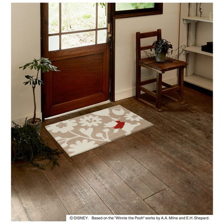 ディズニー 玄関マット 50×80cm プーさん バルーンフラワー DISNEY 防ダニ 滑り止め キャラクター 北欧