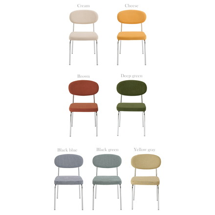 roomnhome ダイニングチェア ダブリンチェア 千鳥柄 ブラック・ブルー 単品