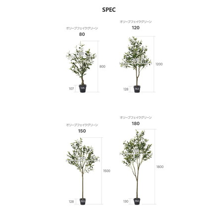 roommhome オリーブの木 180cm フェイクグリーン 人工観葉植物 造花 観葉樹 室内 観葉植物 オリーブ グリーン ルームアンドホーム