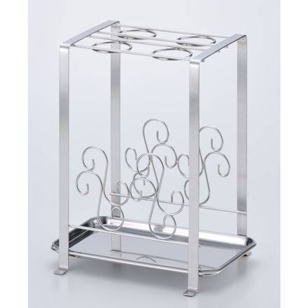 日本製 燕三条 ステンレス製 エレガント傘立て おしゃれ 外して洗えるトレー付き 傘立てスタンド 可愛い かわいい