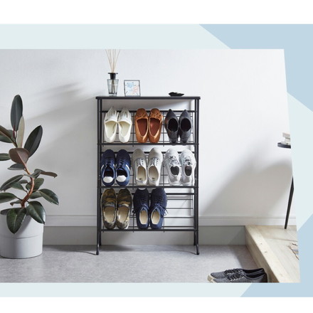 棚付き シューズラック 6足収納 幅60cm おしゃれな大理石柄 玄関収納 シューズラック 下駄箱 スリム 靴箱 ブラック