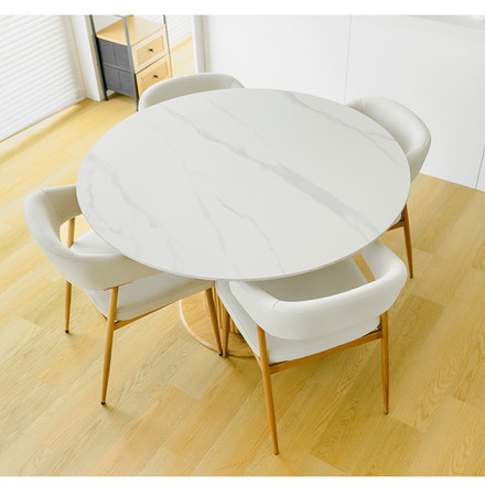 お掃除ロボット対応 ダイニングチェア 2脚セット 肘付き ハーフアーム 椅子 イス チェア ロボット掃除機 対応 白