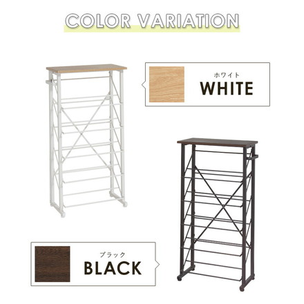 魅せるシューズラック 幅50cm 5段 スリム 省スペース 奥行25cm 最大10足 通気性 オープンラック 傘立て 玄関収納 ヴィンテージブラウン