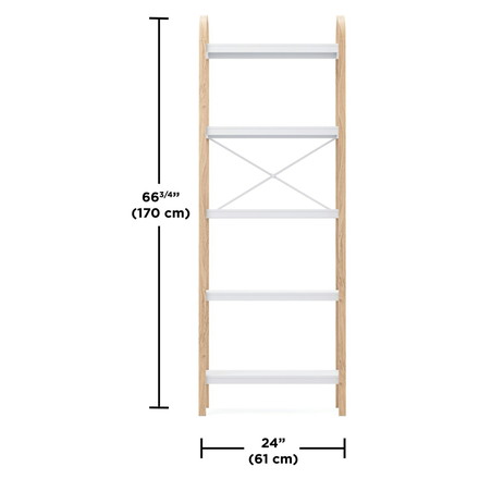 シェルフ オープンシェルフ オープンラック 5段ラック ホワイト ナチュラル アンブラ ベルウッド 天然木