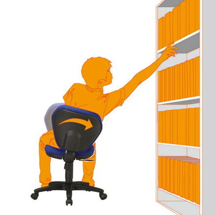 弘益 オフィスチェア コンパクト設計 ダークグレー K-921-DGR