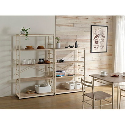 弘益 フリーラック4段 ナチュラル VKR-4-NA