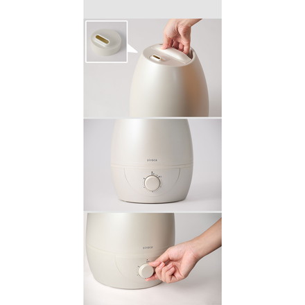 siroca シロカ 加湿器 超音波式 5L ミスト 大容量 丸洗い可 取っ手付 最大10畳 最大24時間 静音 SD-C213 チタニウムグレー