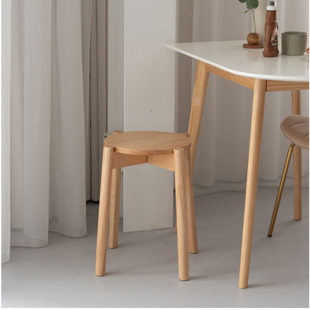 スツール 木製 天然木 北欧 四つ足 円形 リビング ダイニング 丸形 リモートワーク 在宅ワーク 椅子