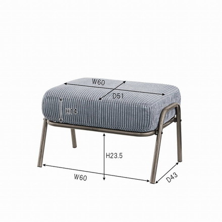 オットマン 幅65×奥行50×高さ41 スチール ポケットコイル