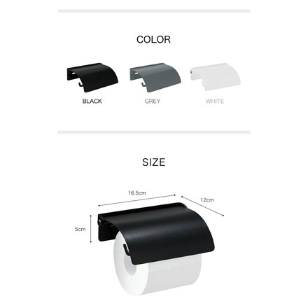 トイレットペーパーホルダー シングル オールアイアン 直径13cmまで グレー