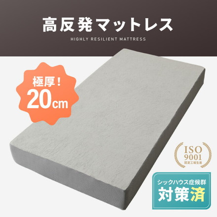 高反発マットレス シングル～キング 活性炭入り 極厚20cm 高密度 30D 高反発 300N 硬め 消臭 両面仕様 洗える マットレス ブラック セミシングル