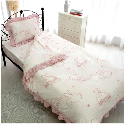 ミニー ディズニー 絵羽 布団カバー3点セット フリル シングル 布団カバー 敷布団カバー 掛け布団カバー