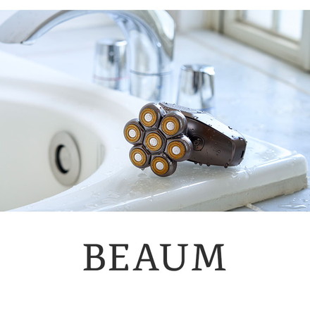 BEAUM 7ヘッドボディシェイバー 全身 電動グルーマー ムダ毛処理 メンズ 男性 チタンコート 充電式 コードレス 防水 IPX7 水洗い 風呂場 剃毛 簡単着脱 清潔 ビューム アピックス APIX ASV-B07