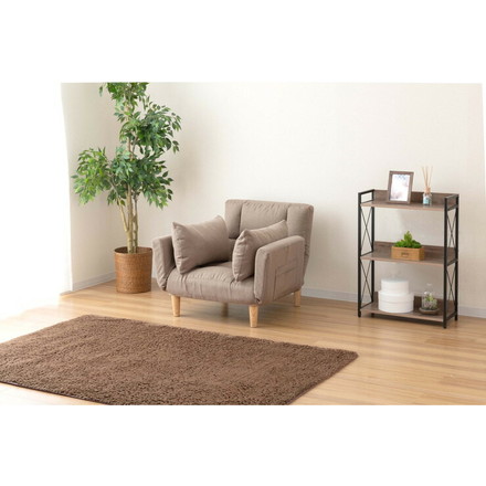 パーソナルチェア 最大幅143cm ベージュ ファブリックタイプ 1人掛けソファ リクライニングソファ