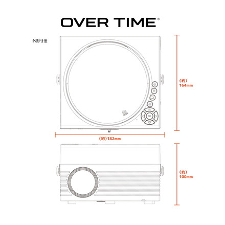 プロジェクター OVERTIME TVチューナー DVD付 LED OT-TPJ200AK マルチプレーヤー