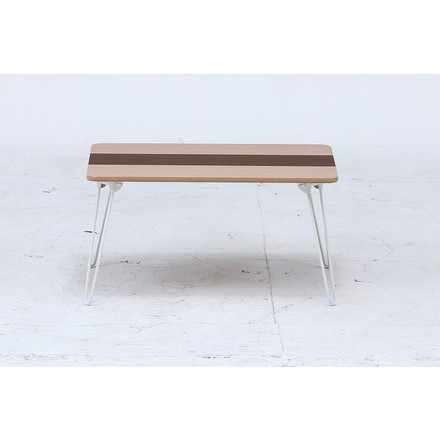 突板折畳ローテーブル ライン W600×D400×H315mm 天然木化粧繊維板