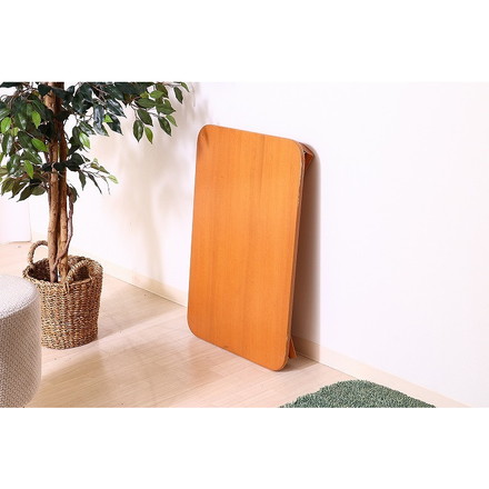 折脚ローテーブル W750×D500×H320mm MDF(突板ラバーウッド) ナチュラル