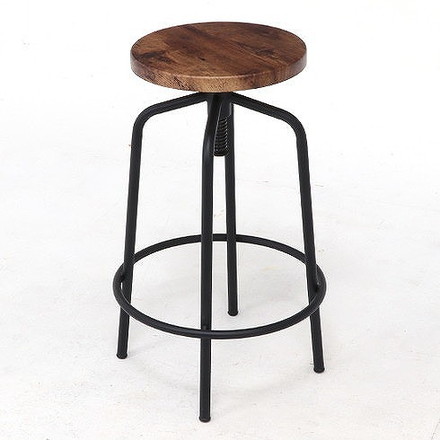 バースツール ラウンド W400×D400×H600~690mm 600~690mm MDF PVC スチール