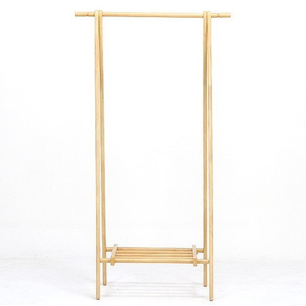 木製ハンガー ナチュラル W800×D450×H1478mm ラバーウッド