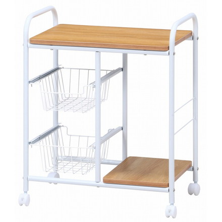 キッチンワゴン 幅56×奥行35.5×高さ69.5cm 合成樹脂化粧パーティクルボード スチール