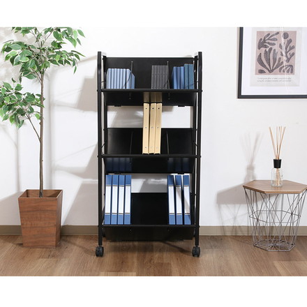 ファイルラック 3段 キャスター付き ファイルワゴン 本棚 オープンラック デスクワゴン 収納ワゴン 収納棚 リビング