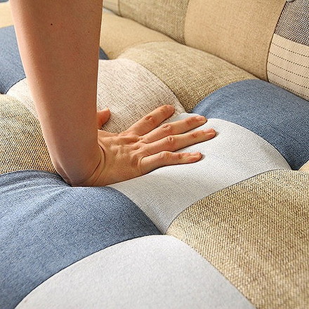 ソファ2p パッチワーク W1230×D670×H680mm 360mm ポリエステル95% 綿5% おしゃれ