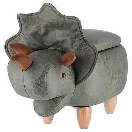 アニマルスツール収納付き W960×D340×H360mm 合板 天然木 ポリエステル 収納 ダイナソー