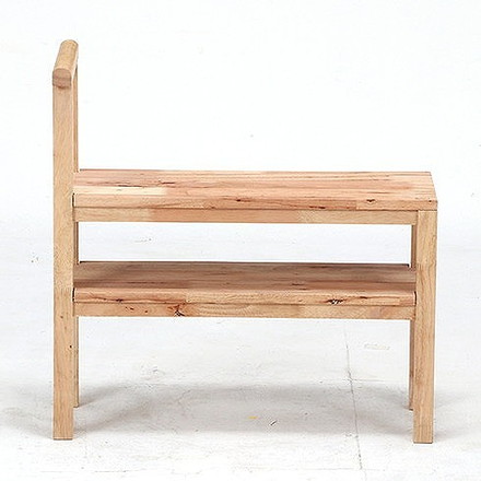 Natural Signature 玄関収納ベンチ W700×D300×H700mm ラバーウッド ポリエステル