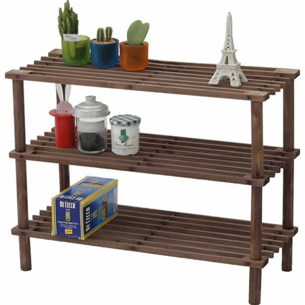 マルチフリー＆シューズラック3段ブラウンZSJ05064-B