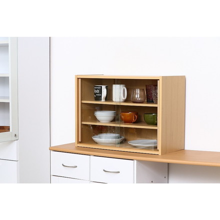 ミニ食器棚 W600×D290×H440mm ガラス おしゃれ