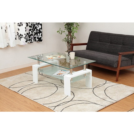 センターテーブル フォーカス W1000×D600×H450mm 強化ガラス スチール