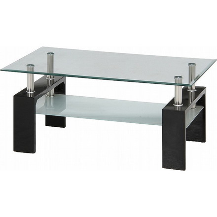 センターテーブル フォーカス W1000×D600×H450mm 強化ガラス スチール