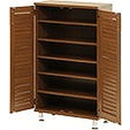 ルーバーシューズボックス W600×D330×H1010mm ブラウン