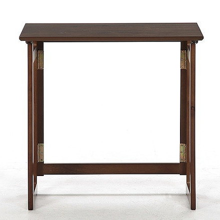 フォールディングテーブル W700×D450×H690mm 天然木化粧繊維板 ミディアムブラウン