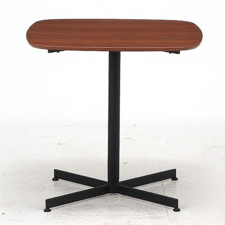 カフェテーブル W750×D750×H720mm 天然木化粧繊維板(ウォルナット) スチール