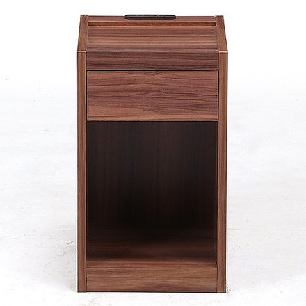 ベッドサイドテーブル (コンセント付き) W300×D360×H500mm ブラウン