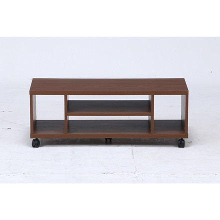 キャスター付きTV台 ミディアムブラウン 幅89×奥行32.9×高さ40.8cm