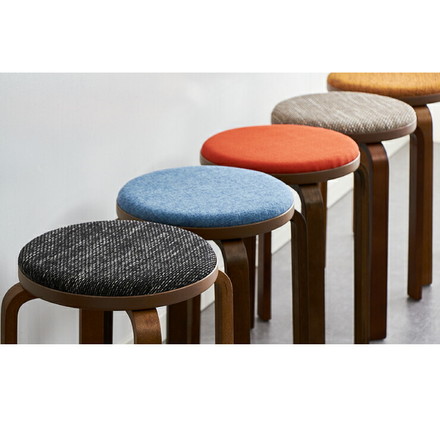 スタッキングスツール 同色6脚セット ファブリック 曲木 スツール 北欧 木製 木製スツール 省スペース ブルー