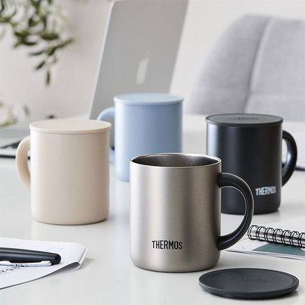 THERMOS サーモス 真空断熱マグカップ 280ml フタ付き 保温マグカップ スモークブラック