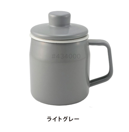 富士ホーロー フィルト ミニオイルポット 350ml 注ぎ口付き 油こし器 スリム 油ポット ライトグレー OP-0.35L